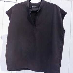 FIGS Oversized Scrub Top M Black Technical Collection Sleeveless